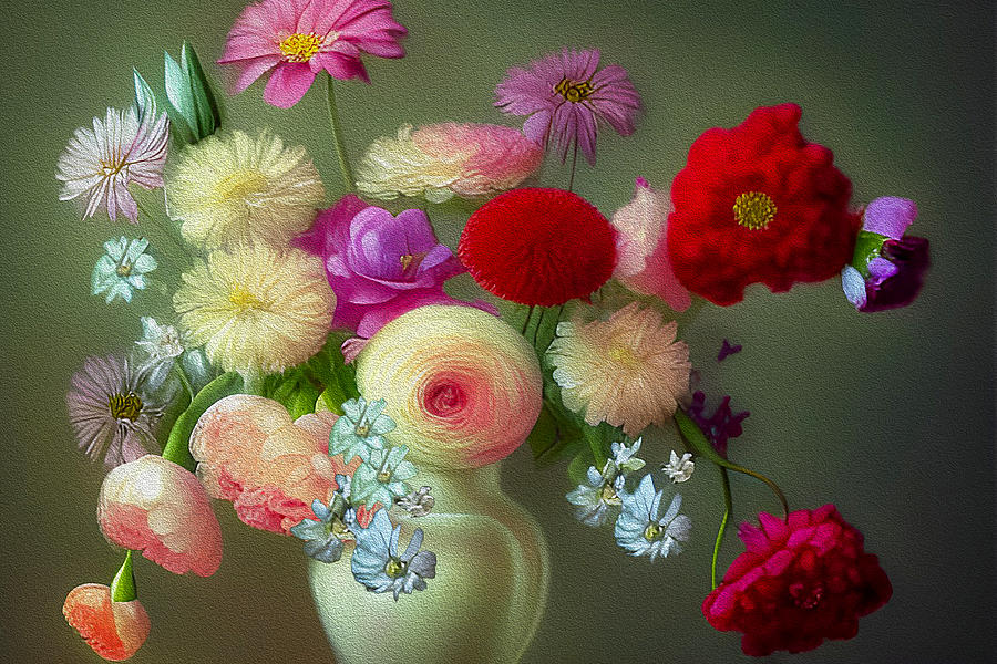 Flowers DuJour Digital Art by Debra Kewley
