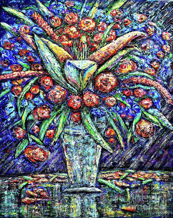 Flowers f5 Painting by Viktor Lazarev