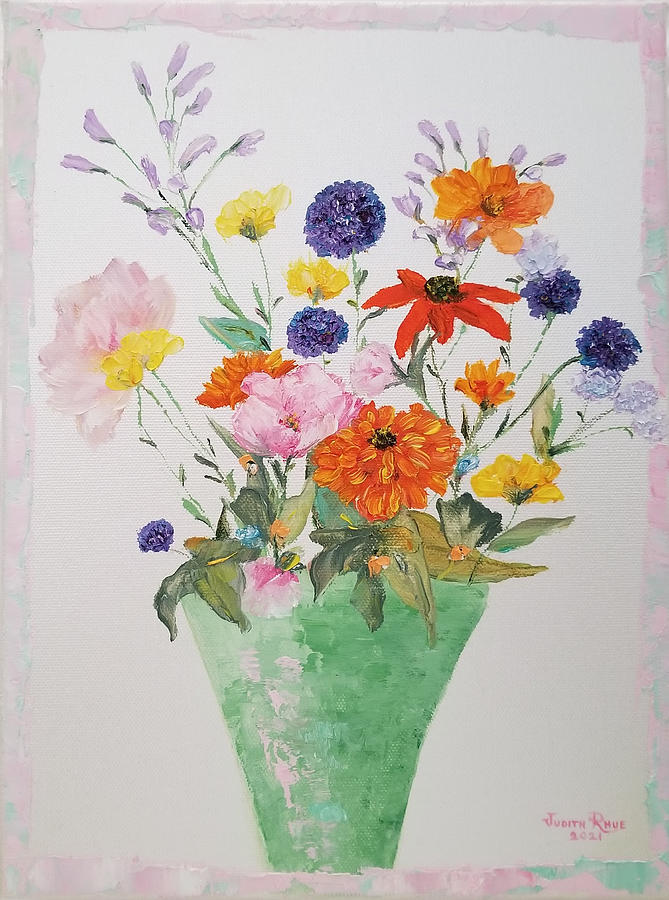 Flowers Fondant Painting by Judith Rhue