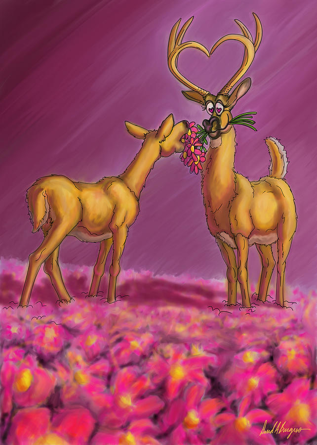 Flowers For My Deer Digital Art by David Burgess