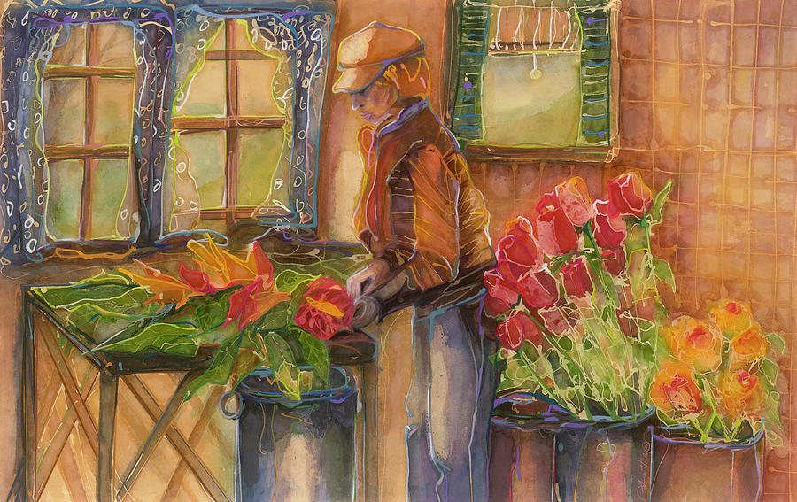 Flowers for Sale Painting by Anne Hanley