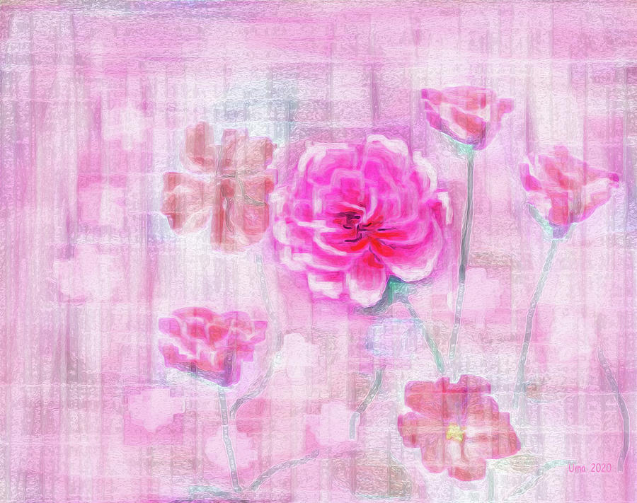Flowers from my garden 7 Digital Art by Uma Krishnamoorthy
