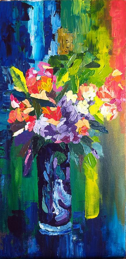 Flower Painting - Flowers, gifts, abstract art by Geeta Yerra
