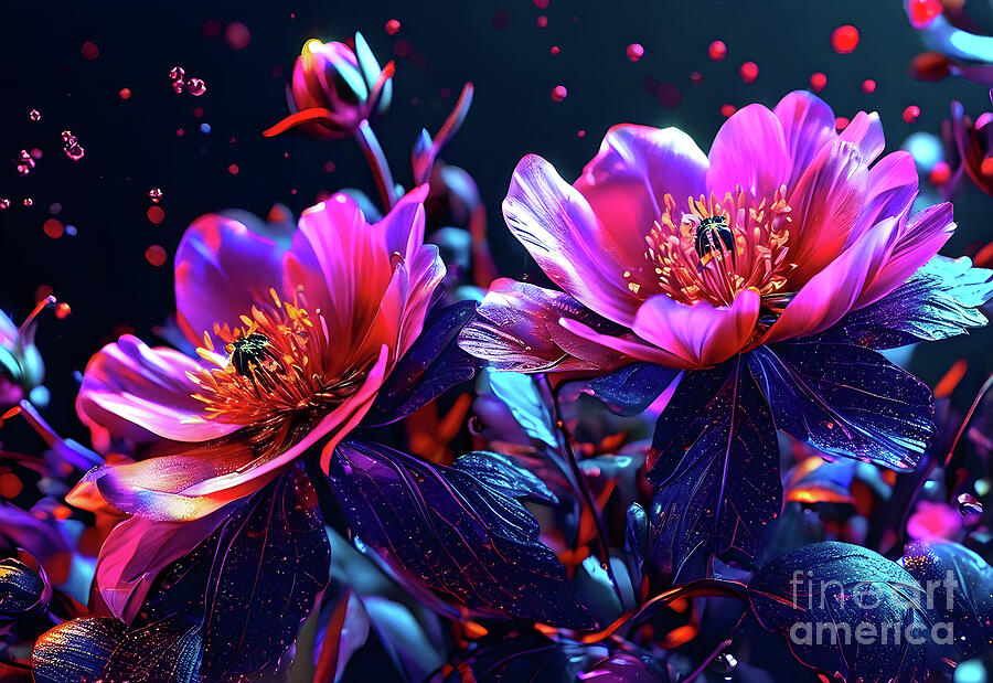 Magnolia Movie Digital Art - Flowers illuminating the darkness by Sen Tinel