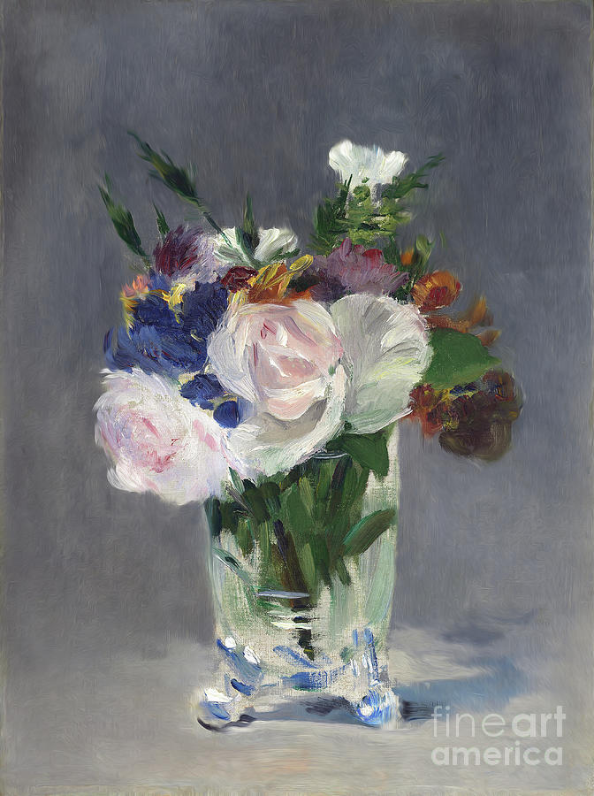Flowers in a Crystal Vase by Edouard Manet Photograph by Carlos Diaz