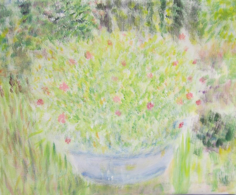 Flowers in A Tub Painting by Glenda Crigger