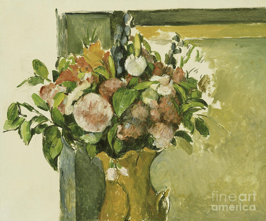 Flowers in a Vase by Cezanne Painting by Paul Cezanne
