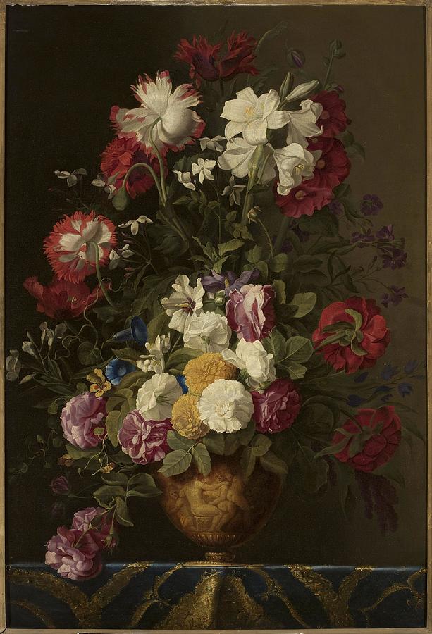 Flowers in a vase Painting by Jean-Michel Picart