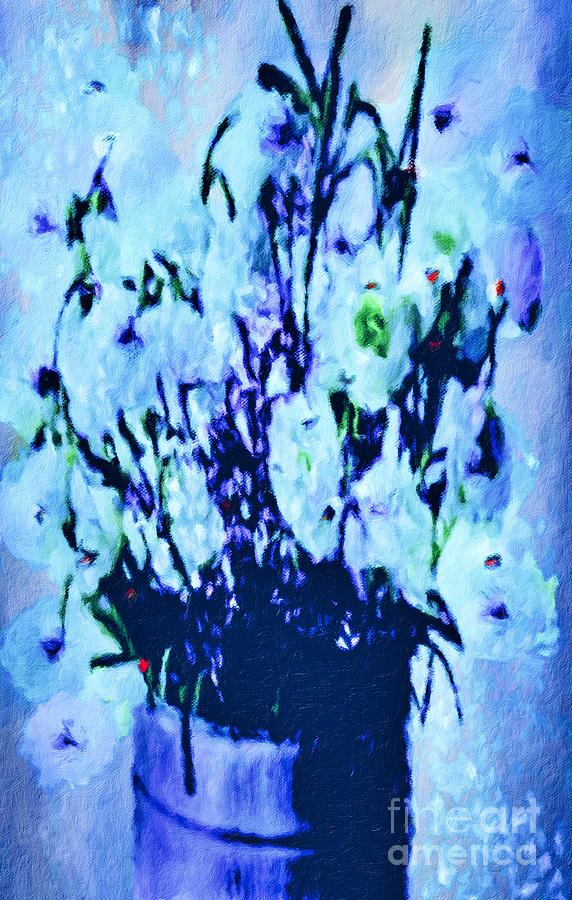 Flowers in Blue Digital Art by Lauries Intuitive