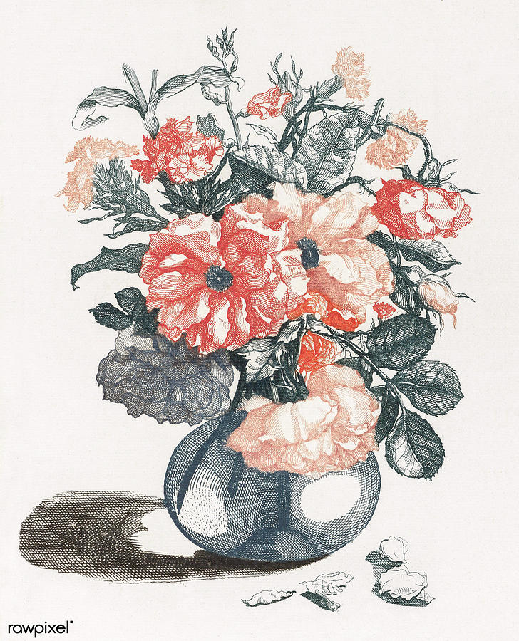 Flowers in  by Johan Teyler. Origi Painting by MotionAge Designs