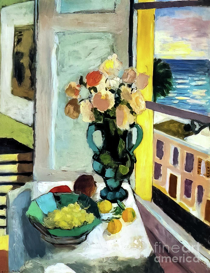 Flowers in Front of a Window by Henri Matisse 1922 Painting by Henri Matisse