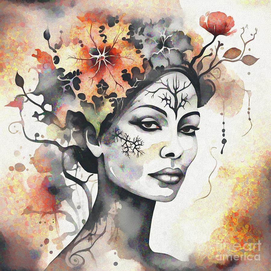 Flowers In Her Hair - 02083 Digital Art by Philip Preston