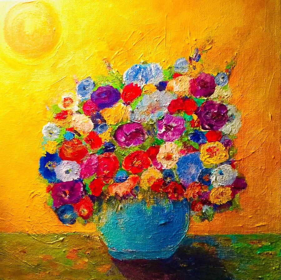 Flowers in July Sun Painting by Coco Olson