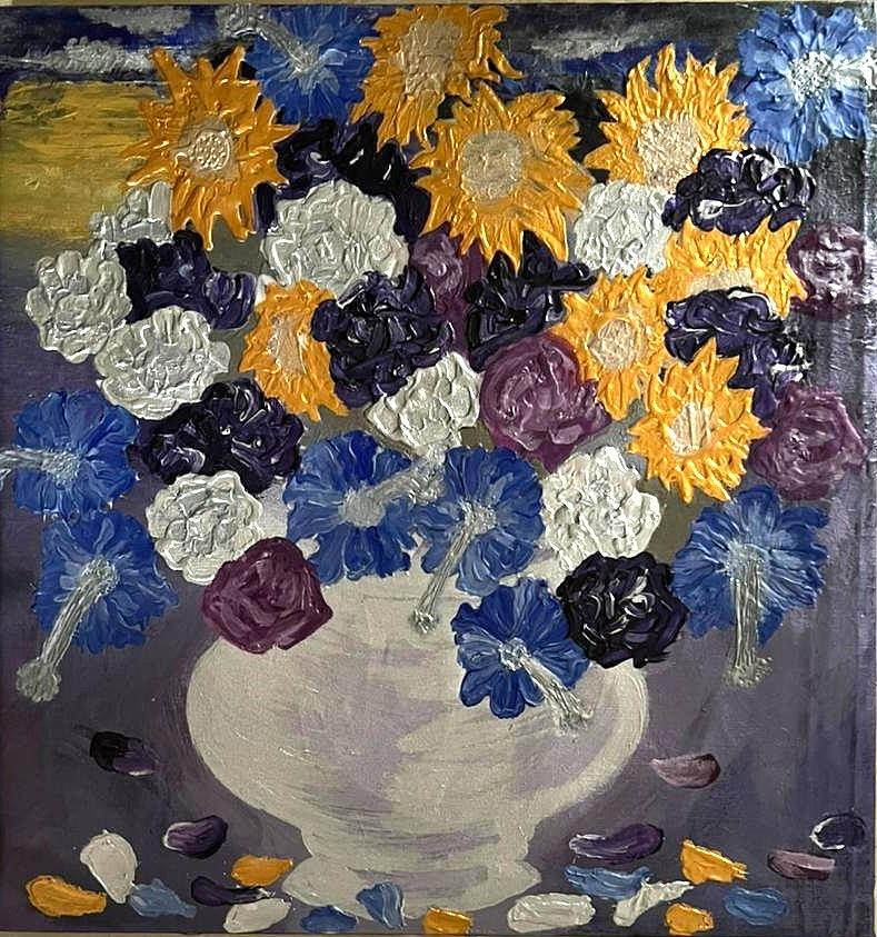 Flowers In My Dreams Come True Painting by Amadou Cisse Fine Art America