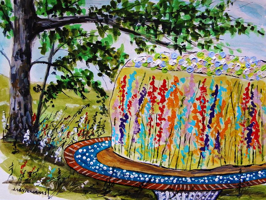 Flowers In The Field Cake Painting by John Williams