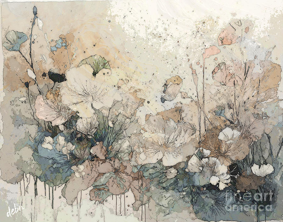 Flowers in the Pale Early Light Digital Art by Deb Nakano