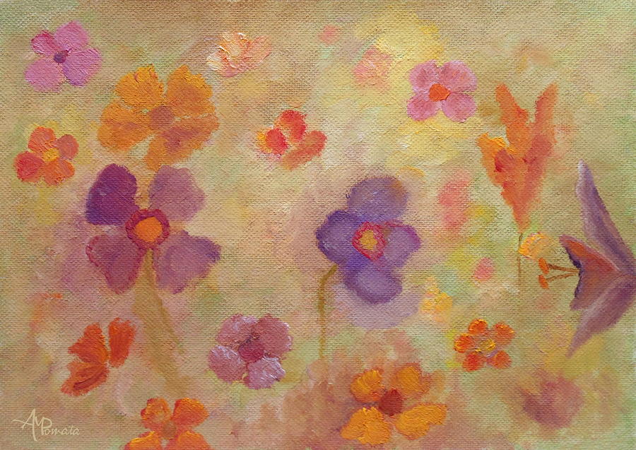 Flowers In The Sand Painting by Angeles M Pomata