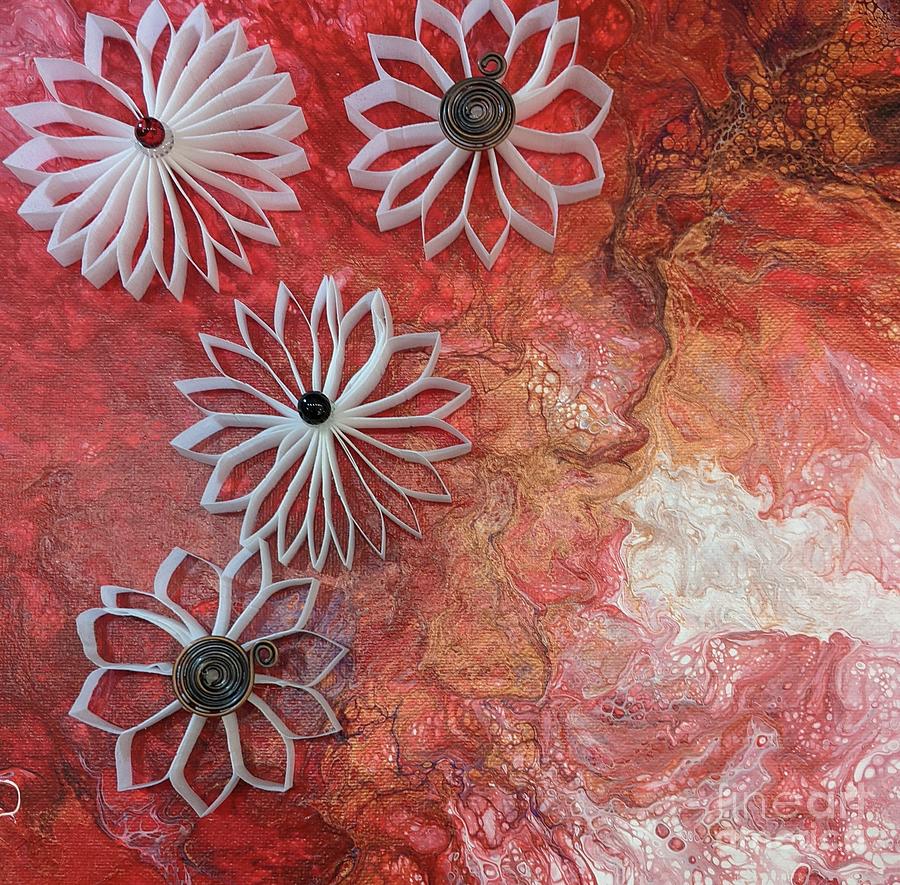 Flowers in the Third Dimension Mixed Media by Darcy Leigh