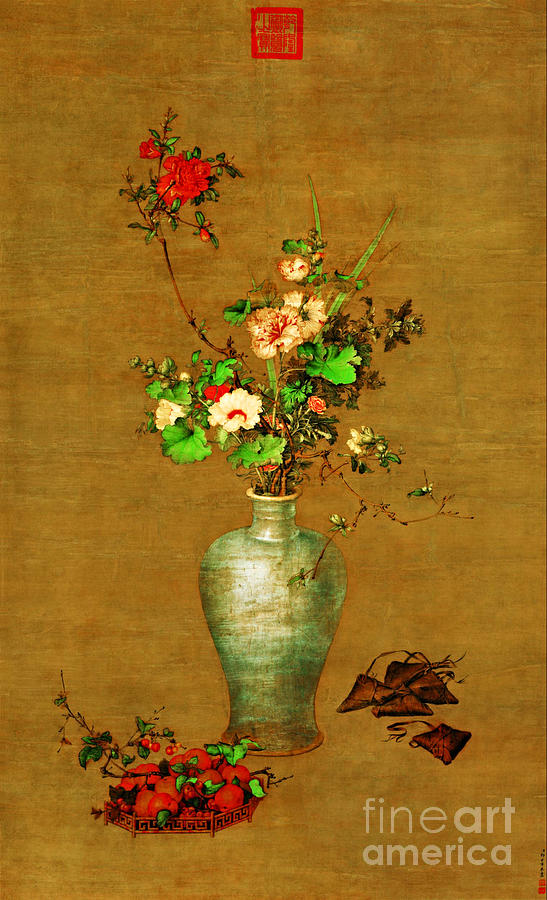 Flowers in the Vase circa 1750 Painting by Peter Ogden