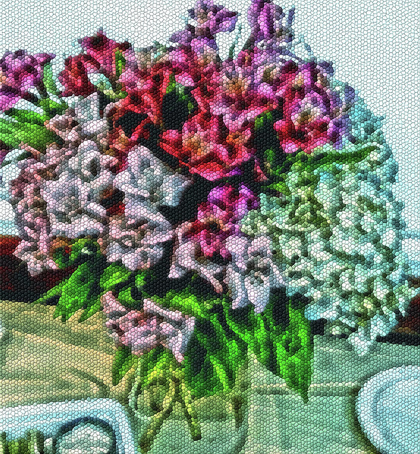 Flowers in Vase at an Art Show 2 Digital Art by Vickie G Buccini