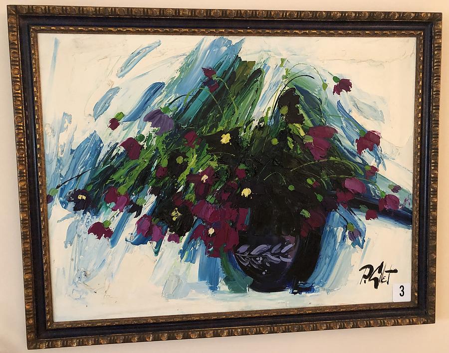 Flowers in Vase Painting by Edgar P Gillet