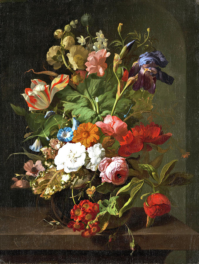 Flowers in Vase Painting by Long Shot