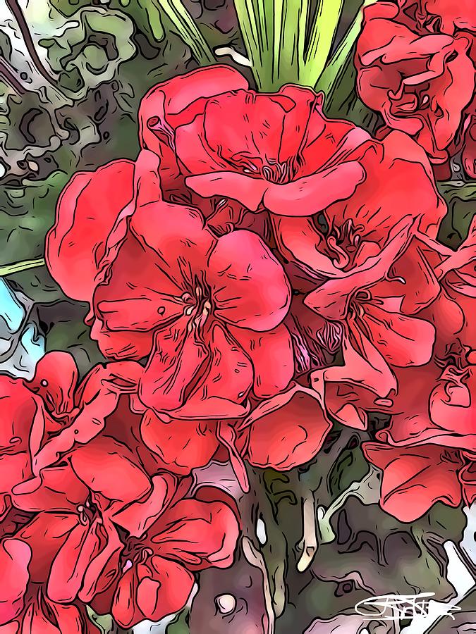 Flowers Lady in Red Digital Art by Barbara Tristan