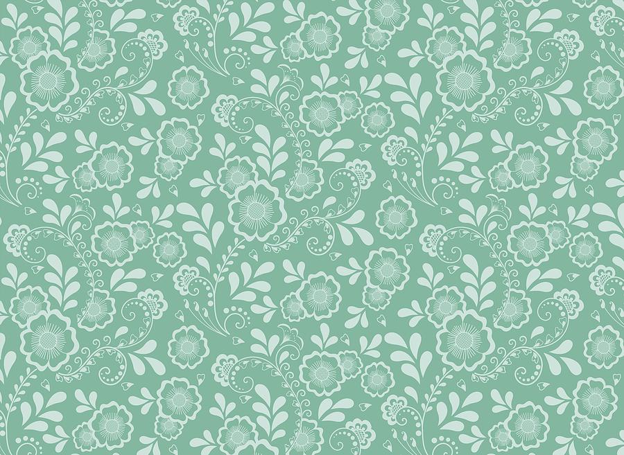 Flowers Leaf in Acapulco Color Background, Floral seamless pattern