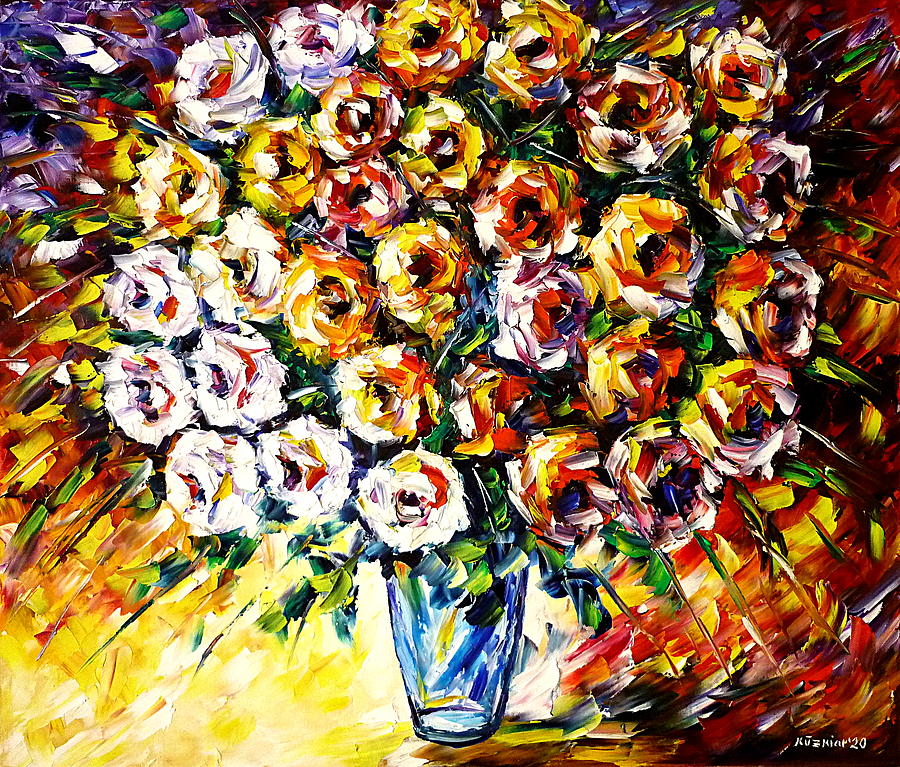 Flowers Of Love Painting by Mirek Kuzniar
