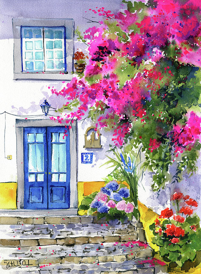 Summer Painting - Flowers of Obidos Painting by Dora Hathazi Mendes