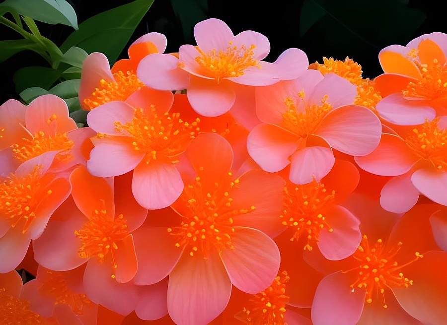 Flowers of Orange and Peach Digital Art by Beverly Read Fine Art America