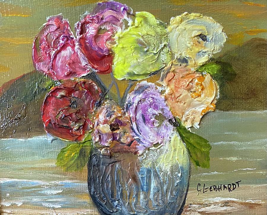 Flowers on the BEACH Painting by Chuck Gebhardt