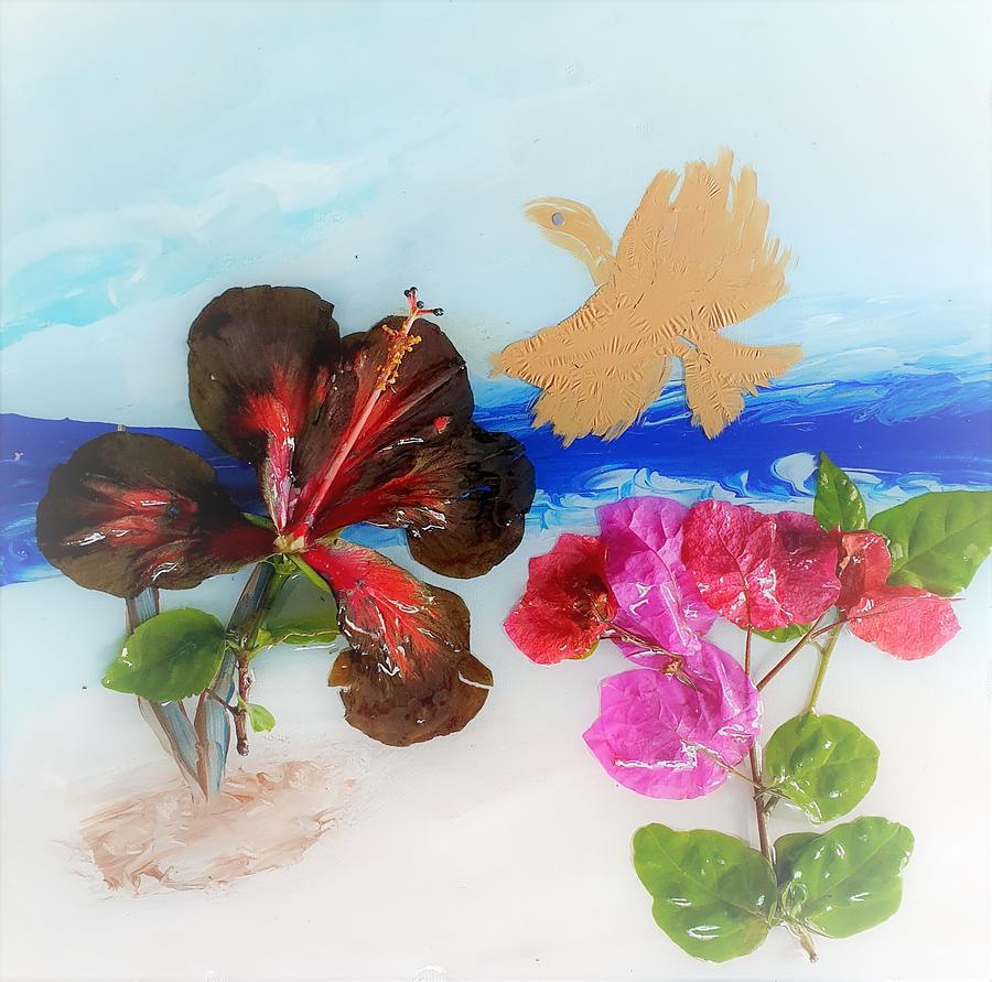 Flowers on the Beach Mixed Media by DrSophia Rolle