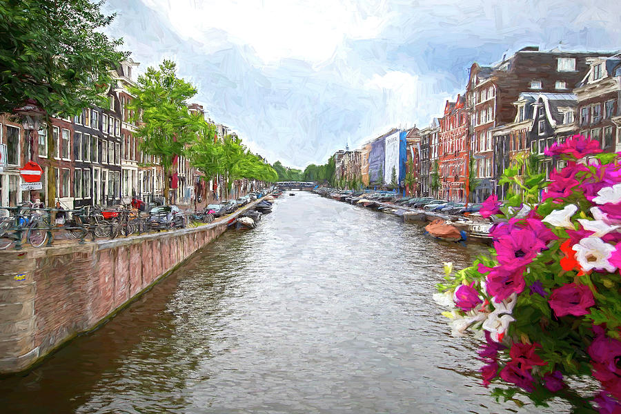 Flowers on the Canal Photograph by Deborah Penland
