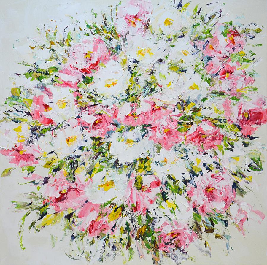 Flowers. Pink and white. Painting by Iryna Kastsova