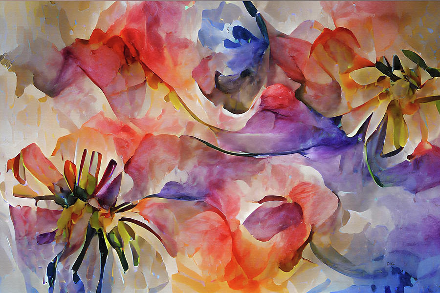 Flowers Shapes Abstract Multiple Colors P3 Painting by Movie Poster ...