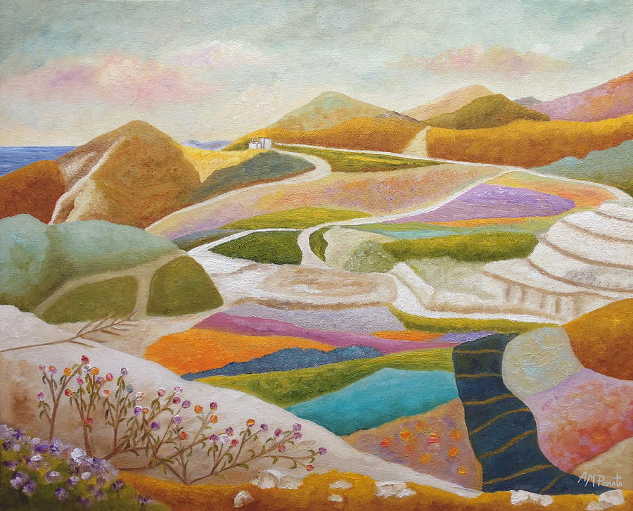Flowers Sprouting In The Rocky Valley Painting by Angeles M Pomata