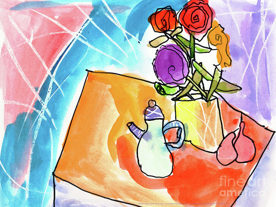 Flowers Painting by Stephen DeVito Age 7