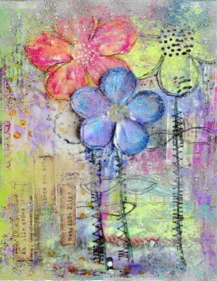 Flowers with overlays Digital Art by Julie Sachse - Fine Art America