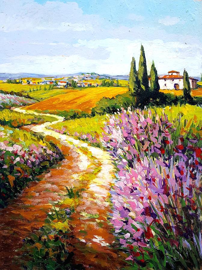 Flower Painting - Tuscany painting - www.modiarte.shop by Gino Masini