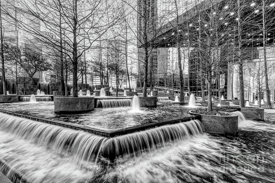 Flowing Falls And Fountains Dallas Grayscale Photograph by Jennifer White Flowing Falls And Fountains Dallas Grayscale Photograph by Jennifer White