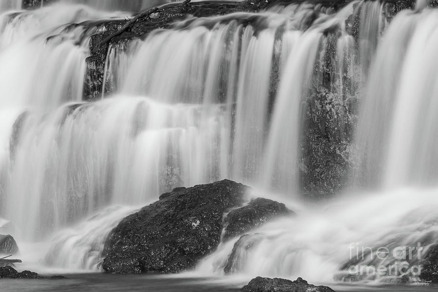 Flowing Grand Falls Grayscale Photograph by Jennifer White