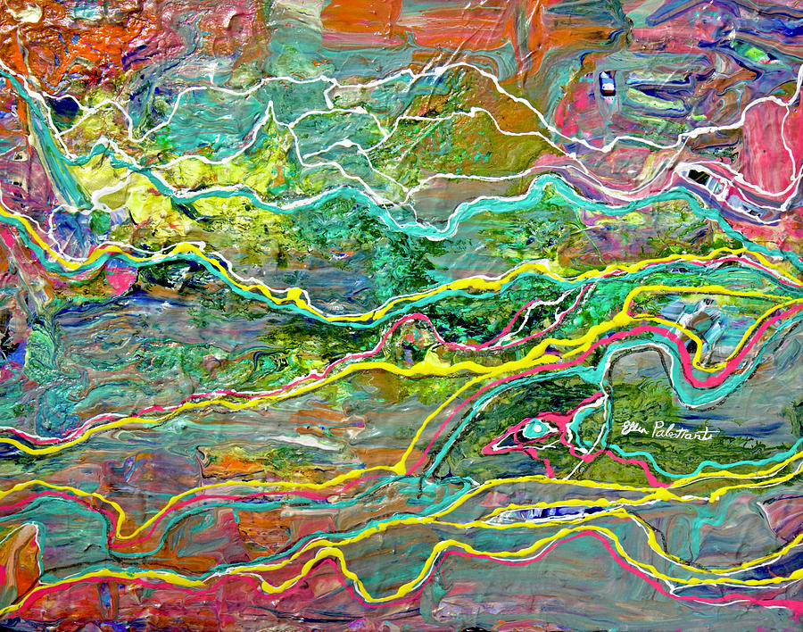 Flowing Landscape Painting by Ellen Palestrant