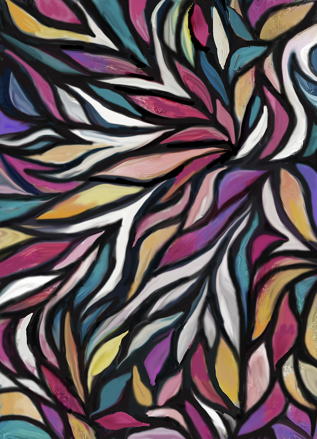 Flowing Leaves Digital Art by Jean Batzell Fitzgerald