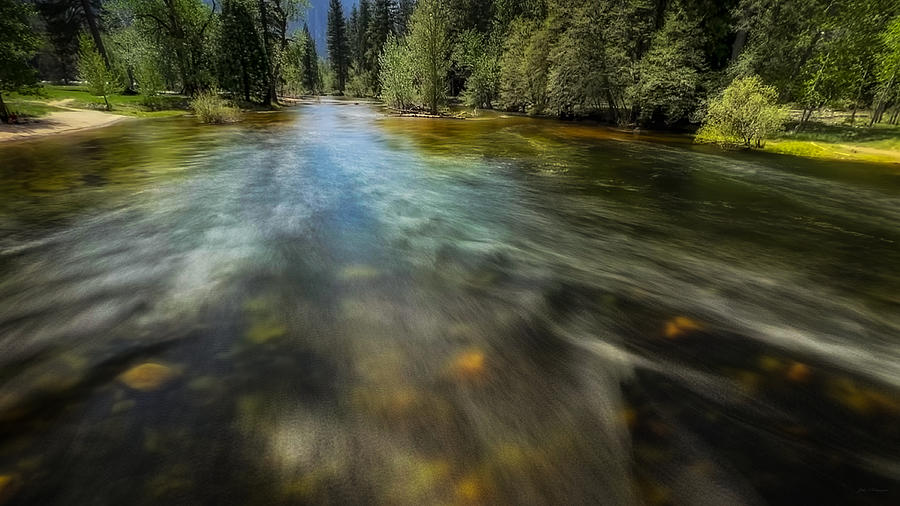 Flowing Merced River at Yosemite National Park Photograph by John A Rodriguez