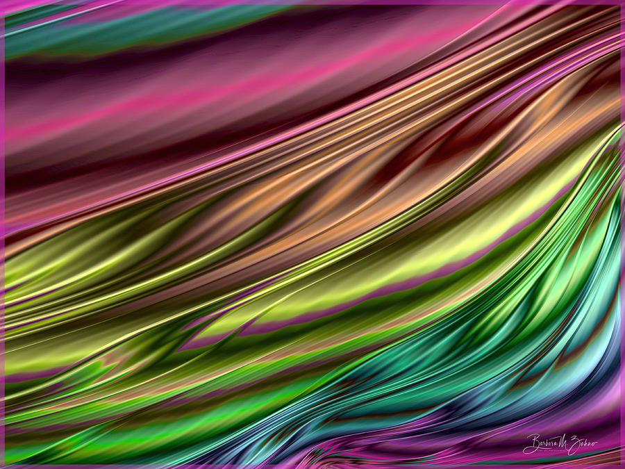 Flowing Multicolored Silk - Abstract Photograph by Barbara Zahno