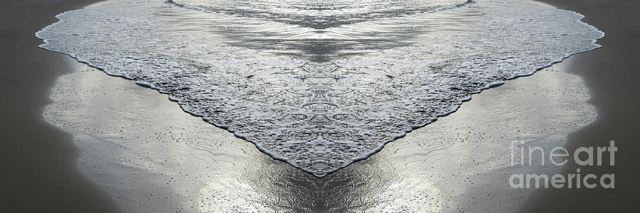 Flowing sea water and sandy beach, movement meets symmetry Digital Art by Adriana Mueller
