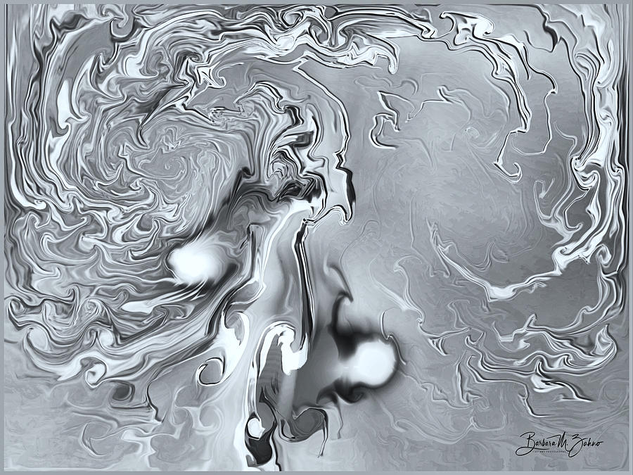 Flowing Silver - Abstract Photograph by Barbara Zahno