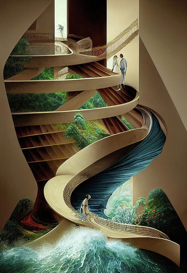 Flowing Staircase Digital Art by Robert Knight