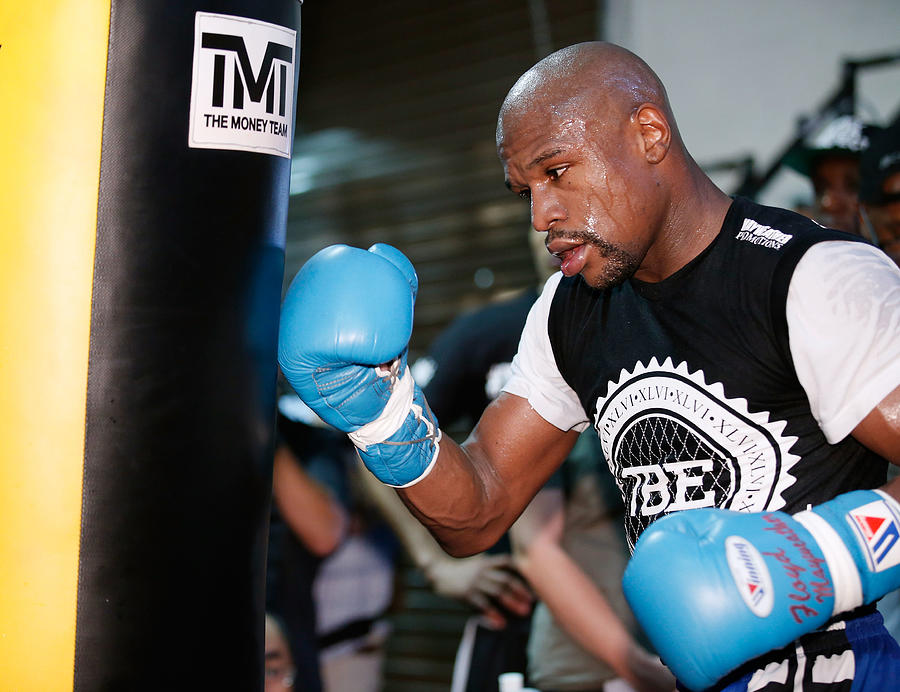 Floyd Mayweather Jr. Media Workout Photograph by Eric Jamison